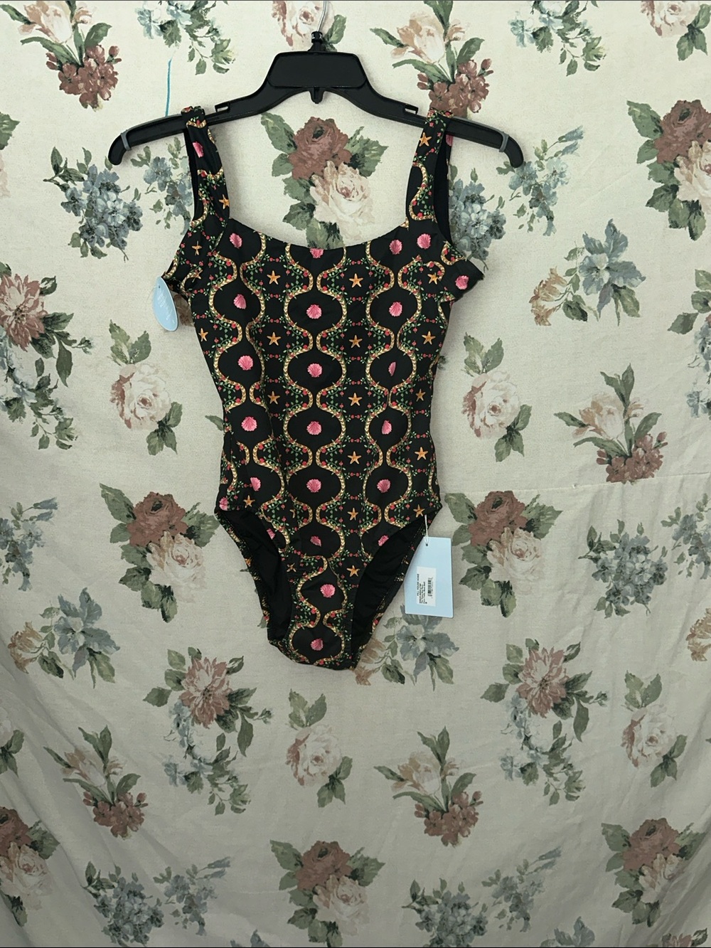 Hill House Black One-Piece with Pink and Gold Accents